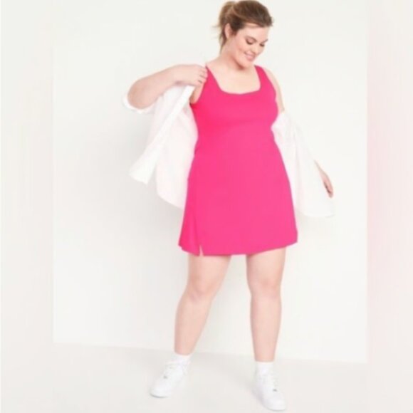 Old Navy Dresses & Skirts - Old Navy Active | Pink PowerSoft Sleeveless Shelf-Bra Support Dress Size 4X